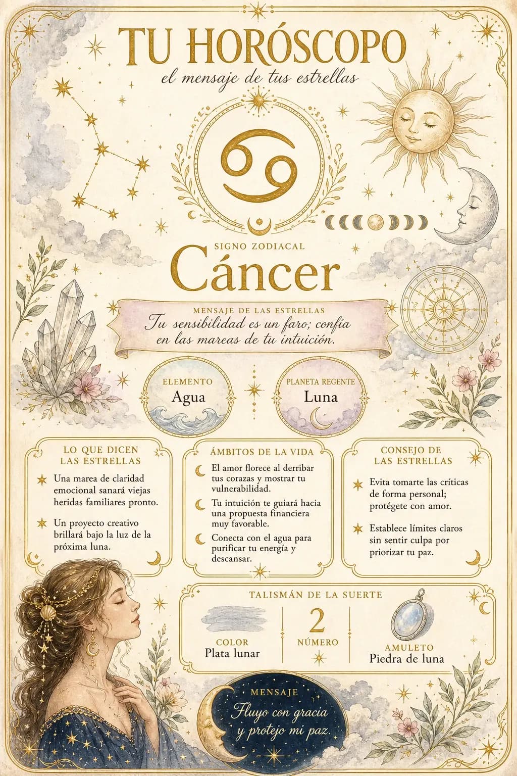 El póster de horóscopo que el cliente se lleva